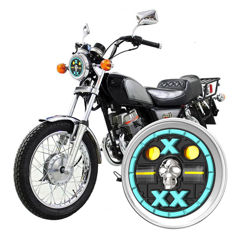 YAYE 6 Inch CM125 Red Skull DRL LED Accessory Motorcycle High Low Beam DRL Headlight with Optical Lens